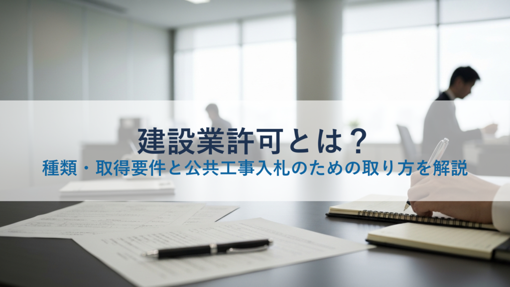 建設業許可とは？種類・取得要件と公共工事入札のための取り方を解説