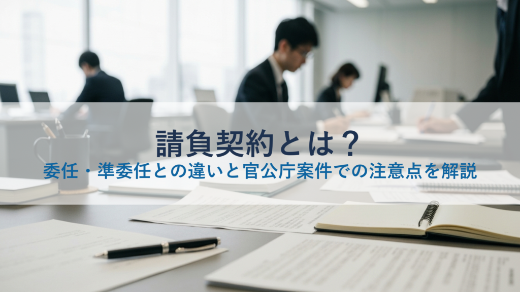 請負契約とは？委任・準委任との違いと官公庁案件での注意点を解説