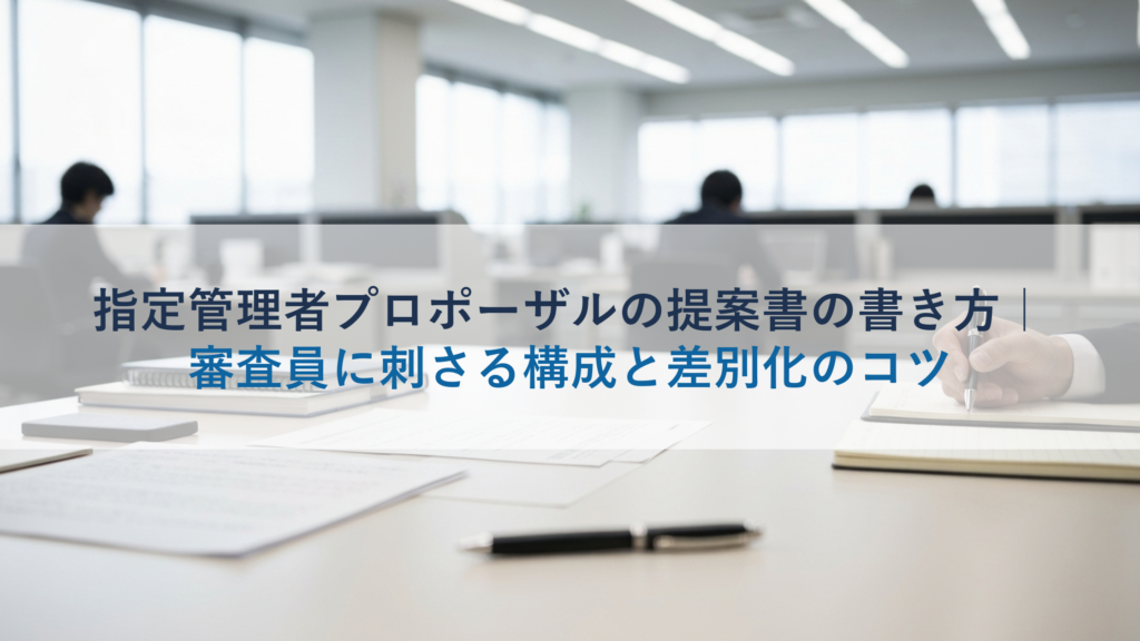 指定管理者プロポーザルの提案書の書き方｜審査員に刺さる構成と差別化のコツ