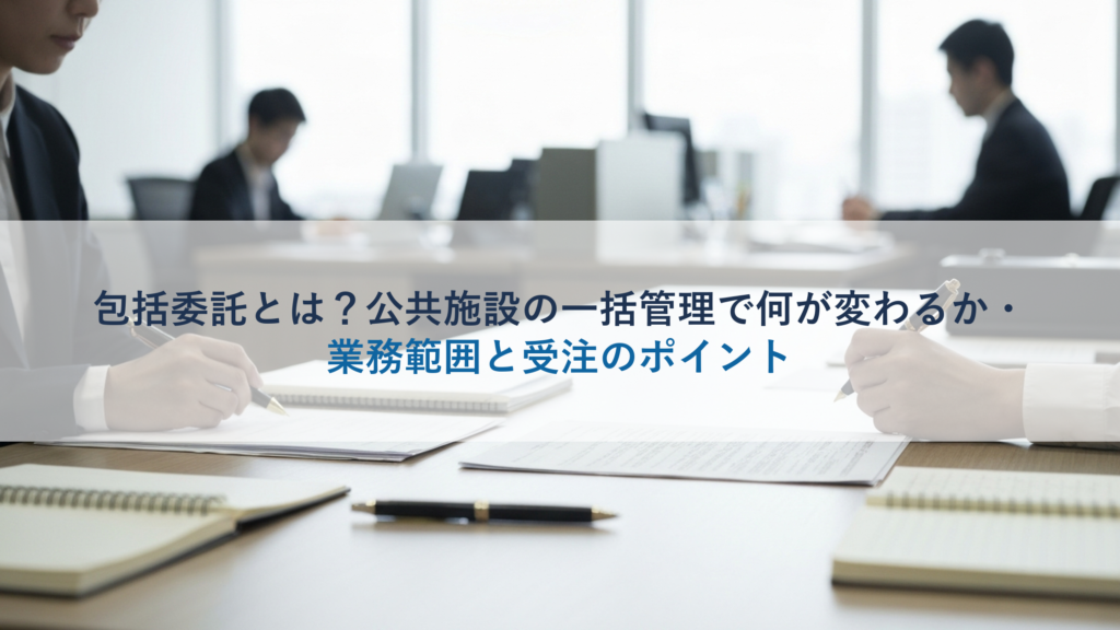 包括委託とは？公共施設の一括管理で何が変わるか・業務範囲と受注のポイント