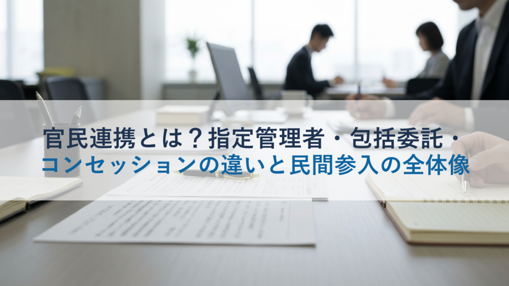 官民連携とは？指定管理者・包括委託・コンセッションの違いと民間参入の全体像
