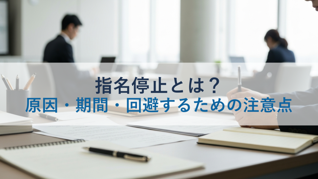指名停止とは？原因・期間・回避するための注意点