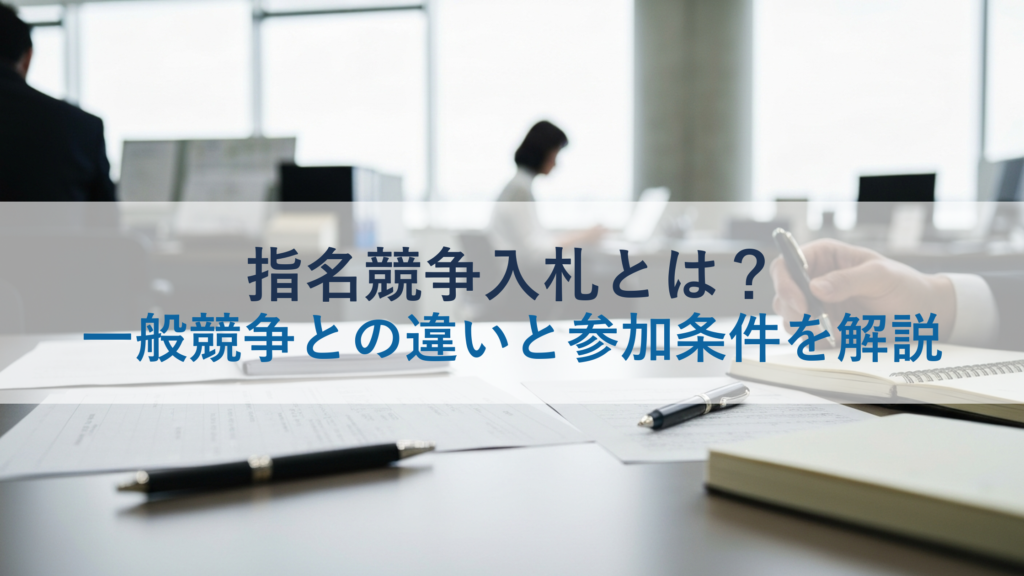 指名競争入札とは？一般競争との違いと参加条件を解説