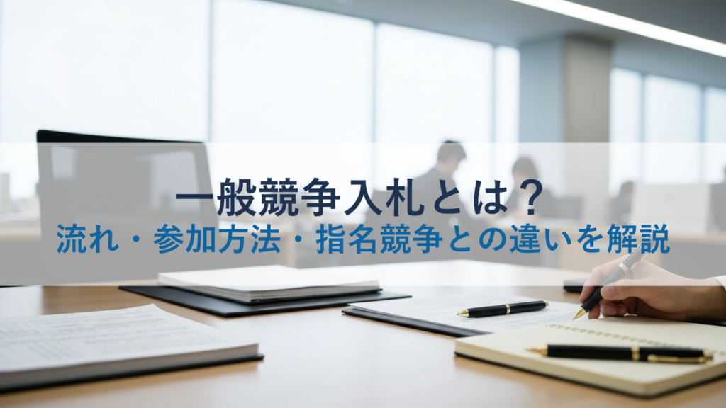 一般競争入札とは？流れ・参加方法・指名競争との違いを解説