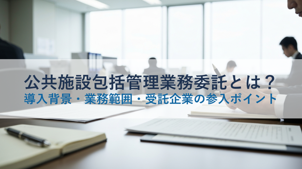 公共施設包括管理業務委託とは？導入背景・業務範囲・受託企業の参入ポイント
