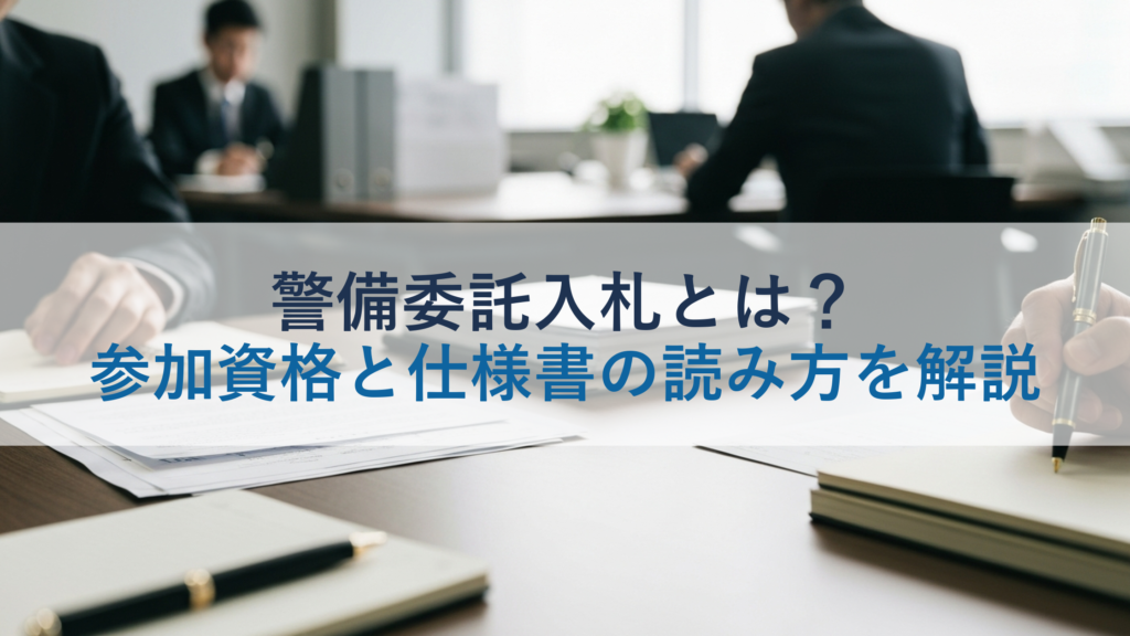 警備委託入札とは？参加資格と仕様書の読み方を解説