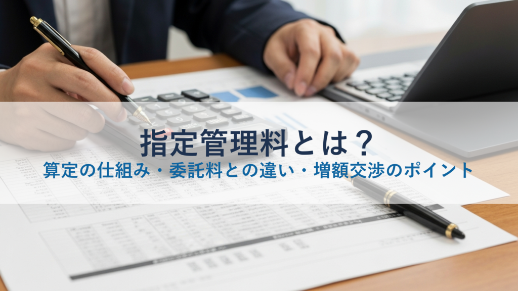 指定管理料とは？算定の仕組み・委託料との違い・増額交渉のポイント