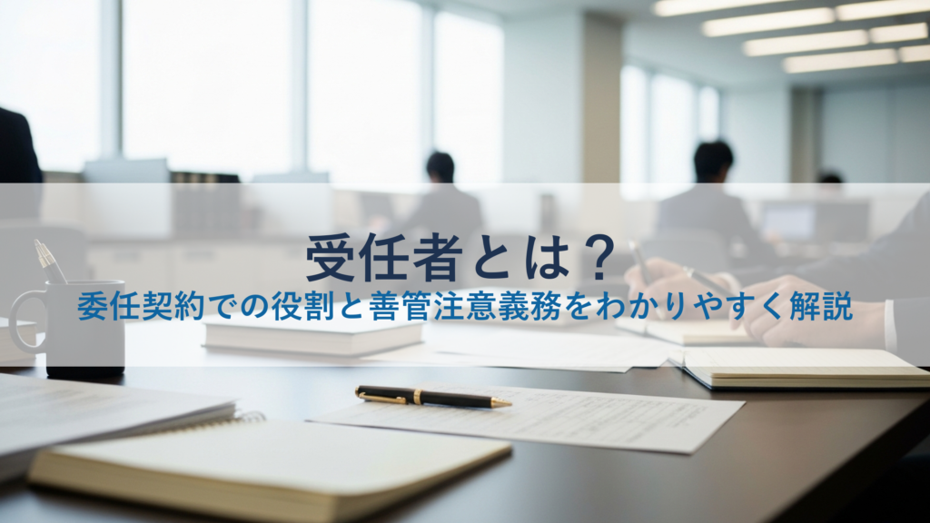 受任者とは？委任契約での役割と善管注意義務をわかりやすく解説