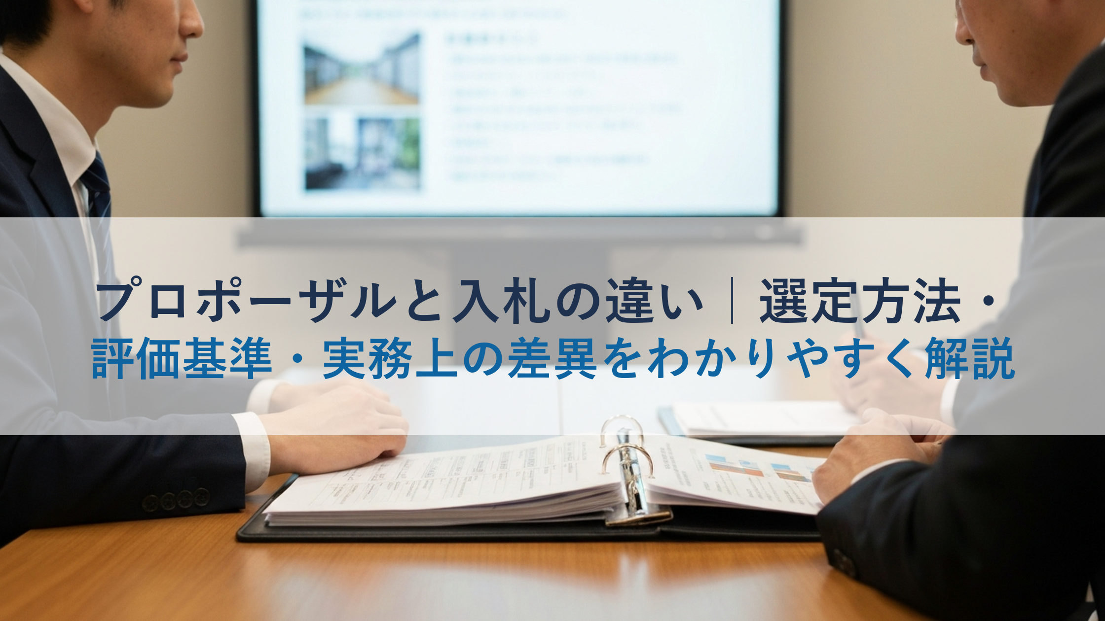 プロポーザルと入札の違い｜選定方法・評価基準・実務上の差異をわかりやすく解説