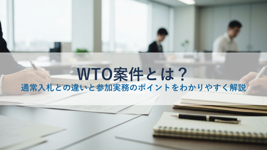 WTO案件とは？通常入札との違いと参加実務のポイントをわかりやすく解説