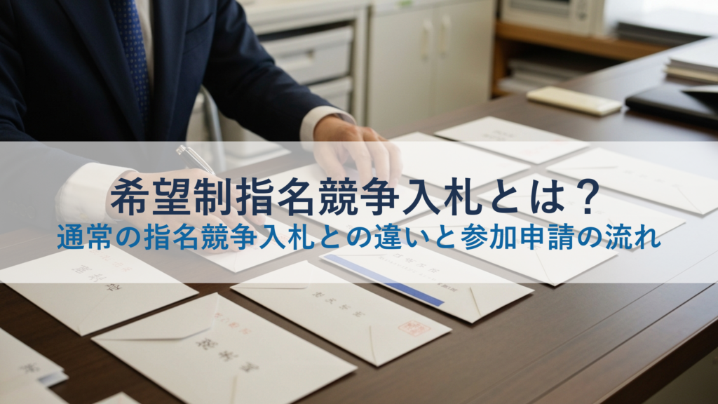 希望制指名競争入札とは？通常の指名競争入札との違いと参加申請の流れ