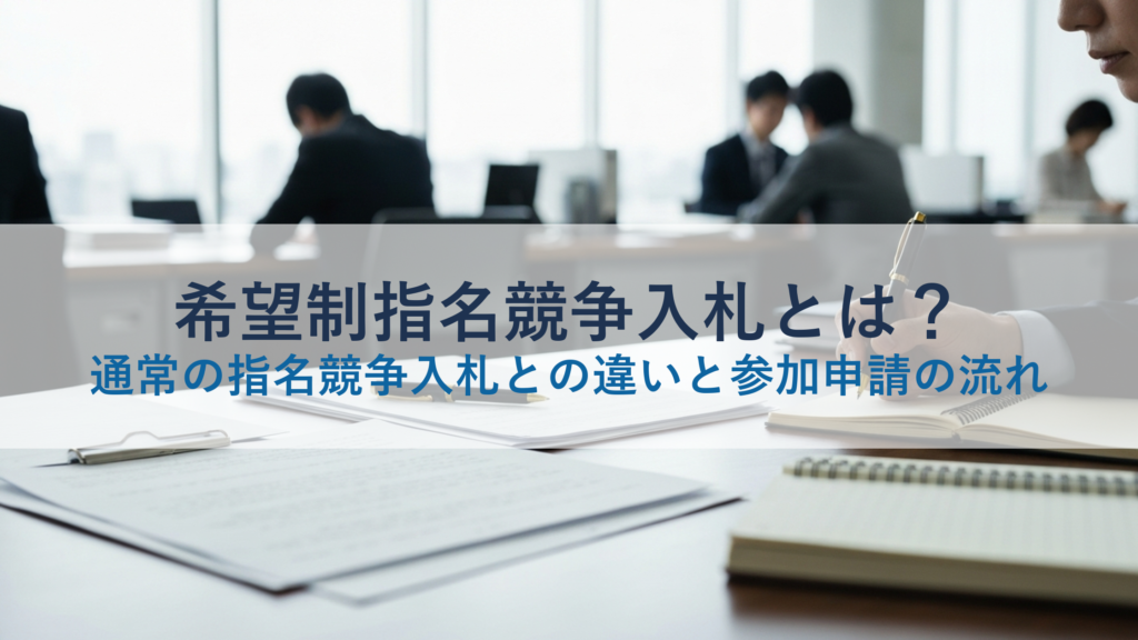 希望制指名競争入札とは？通常の指名競争入札との違いと参加申請の流れ
