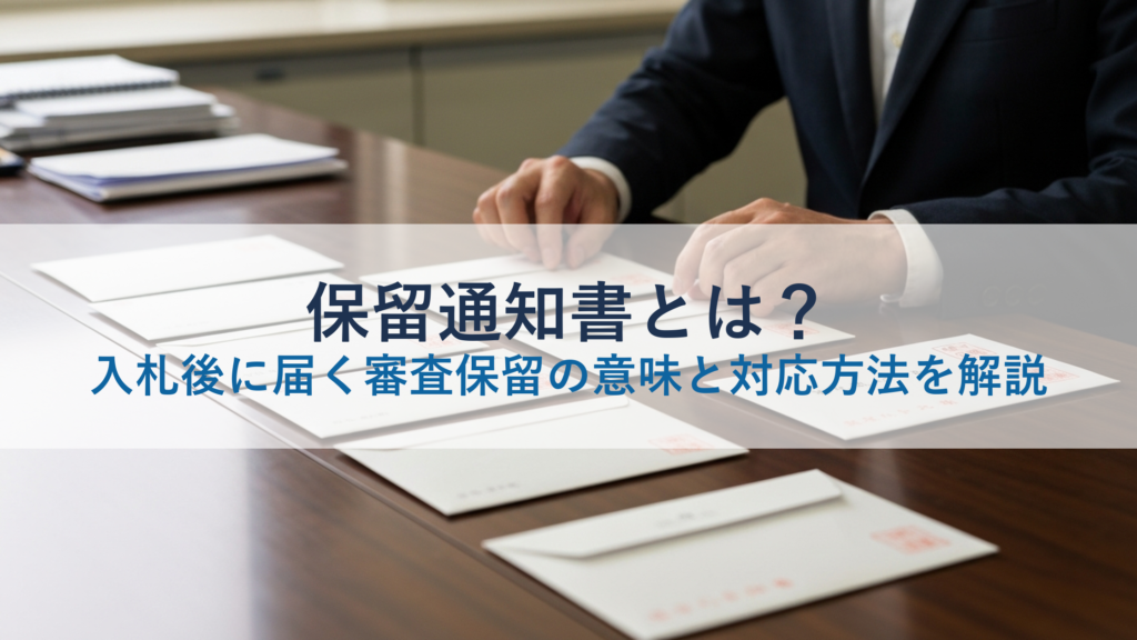 保留通知書とは？入札後に届く審査保留の意味と対応方法を解説