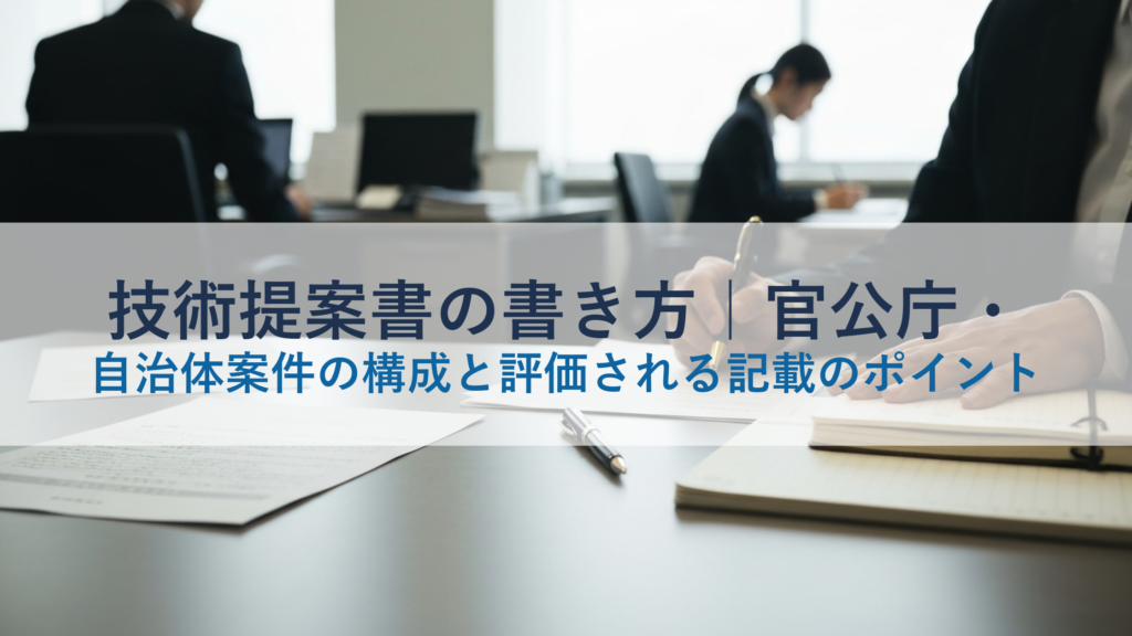 技術提案書の書き方｜官公庁・自治体案件の構成と評価される記載のポイント