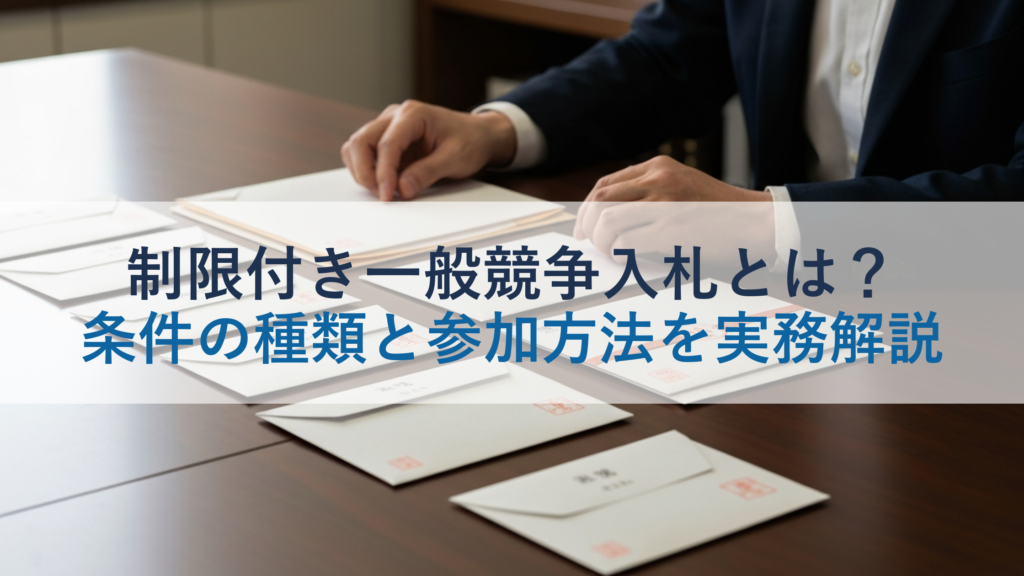 制限付き一般競争入札とは？条件の種類と参加方法を実務解説
