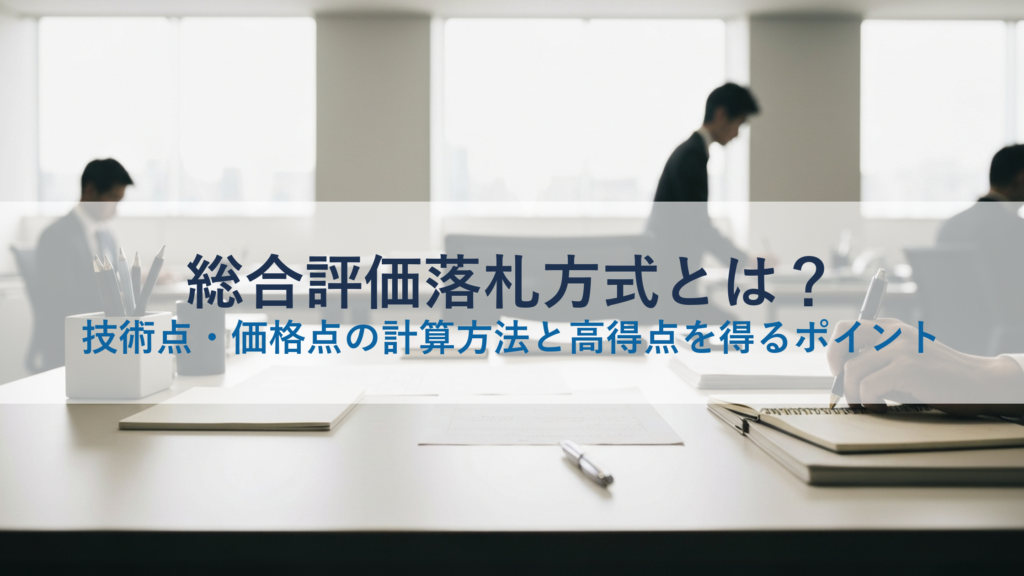総合評価落札方式とは？技術点・価格点の計算方法と高得点を得るポイント