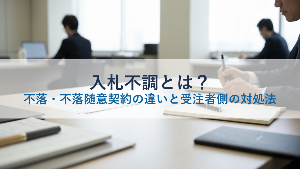 入札不調とは？不落・不落随意契約の違いと受注者側の対処法