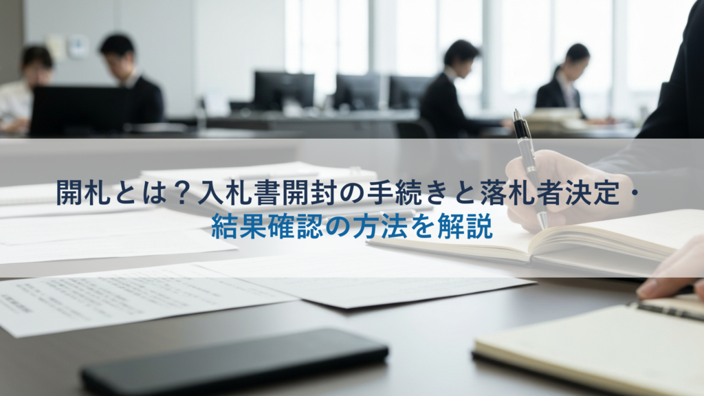 開札とは？入札書開封の手続きと落札者決定・結果確認の方法を解説