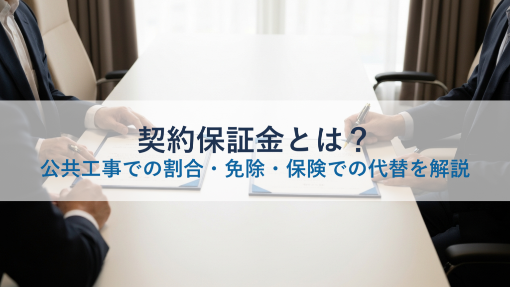 契約保証金とは？公共工事での割合・免除・保険での代替を解説