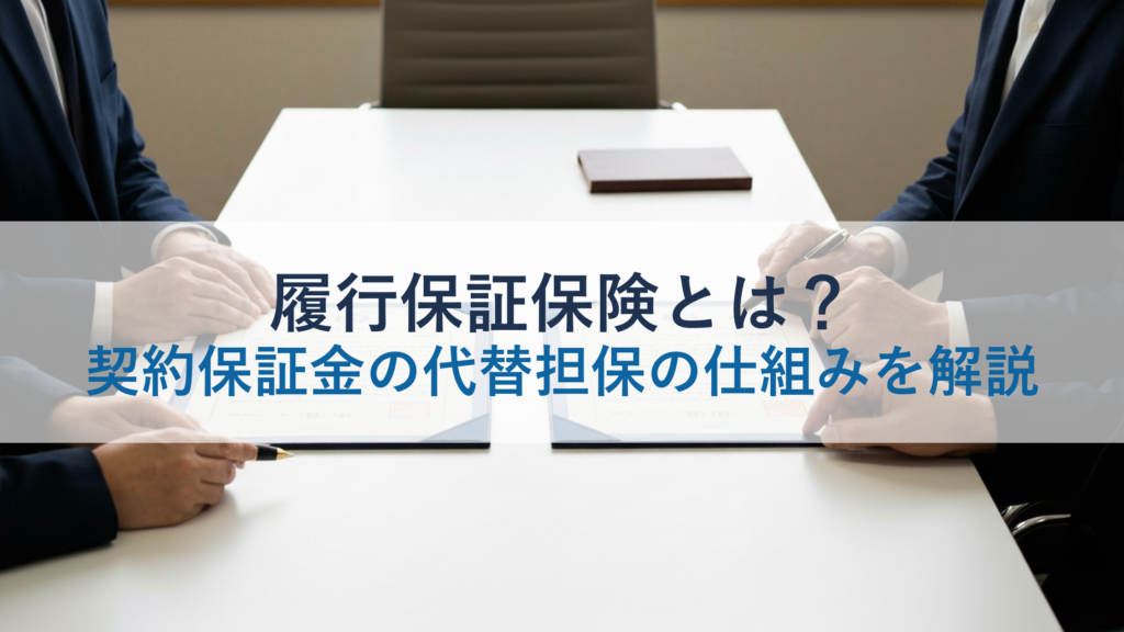 履行保証保険とは？契約保証金の代替担保の仕組みを解説