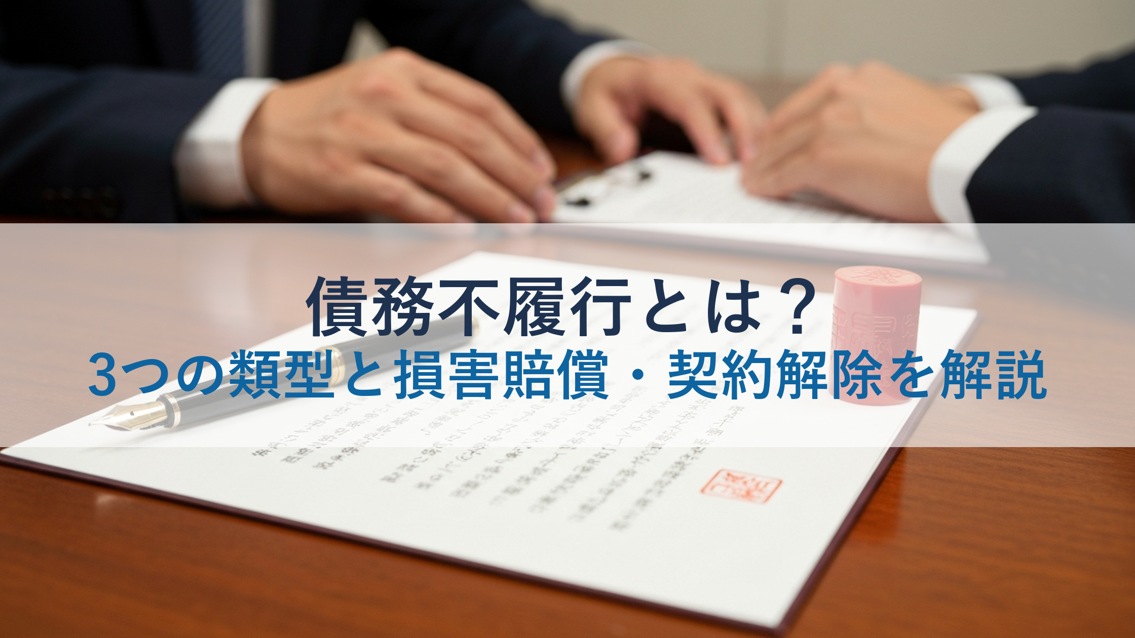 債務不履行とは？3つの類型と損害賠償・契約解除を解説