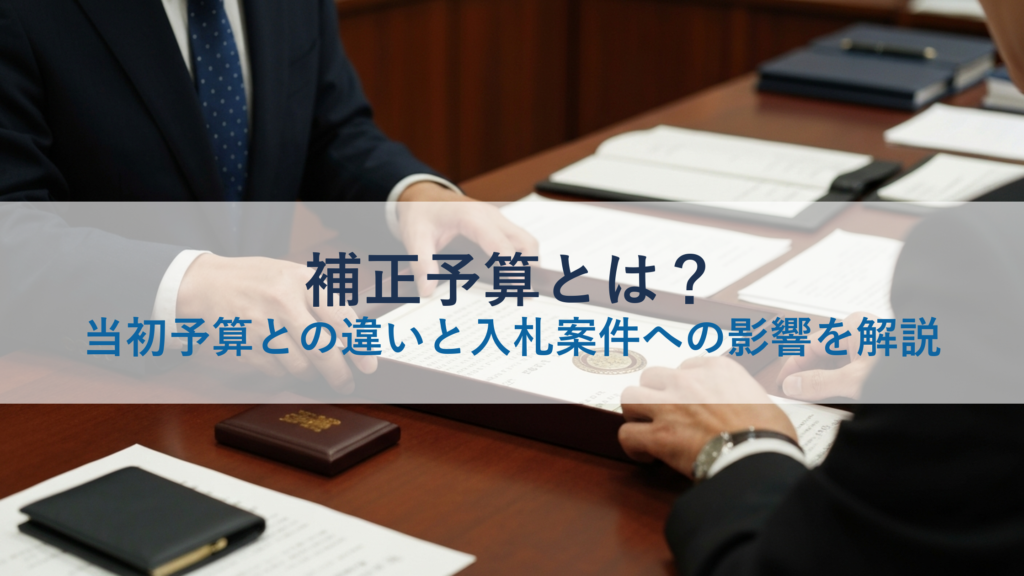 補正予算とは？当初予算との違いと入札案件への影響を解説