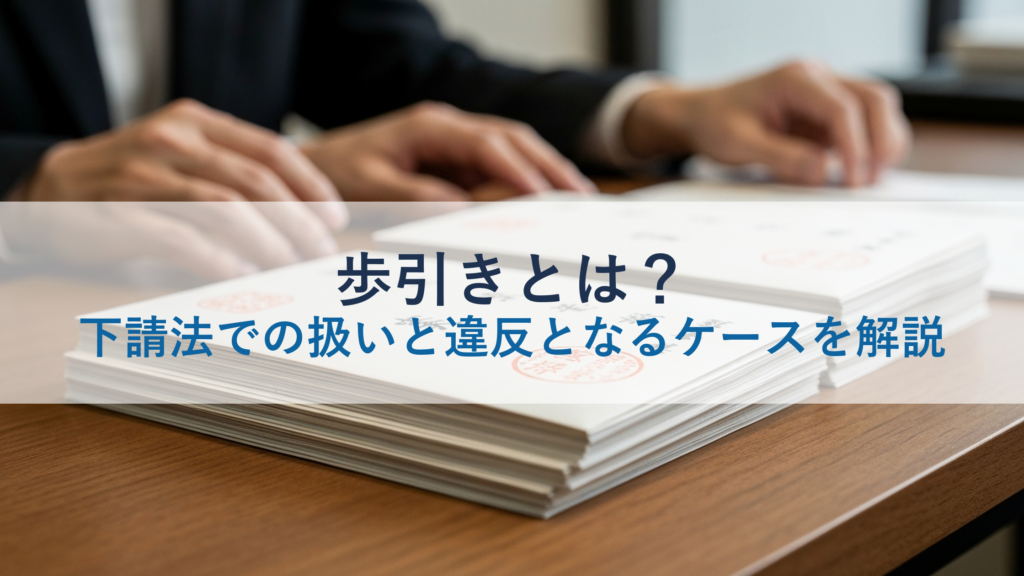 歩引きとは？下請法での扱いと違反となるケースを解説