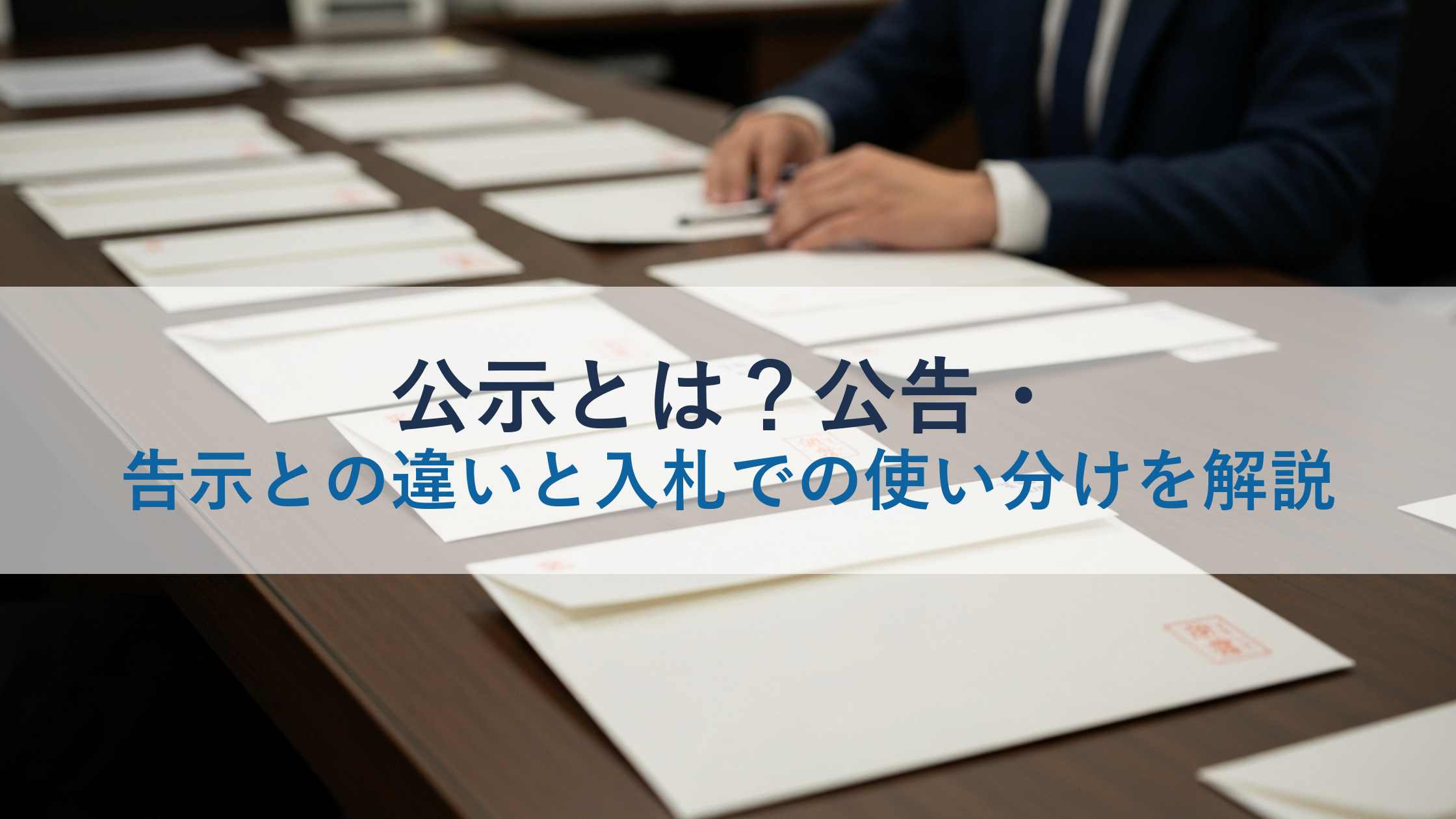 公示とは?公告・告示との違いと入札での使い分けを解説