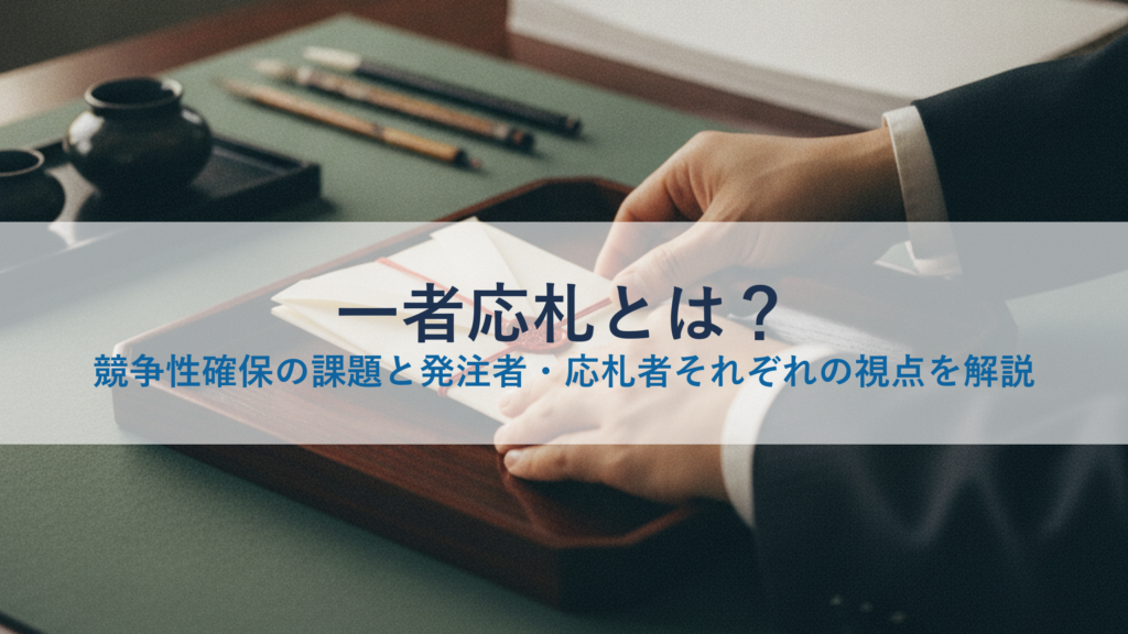 一者応札とは？競争性確保の課題と発注者・応札者それぞれの視点を解説