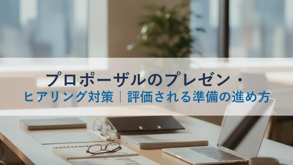 プロポーザルのプレゼン・ヒアリング対策｜評価される準備の進め方