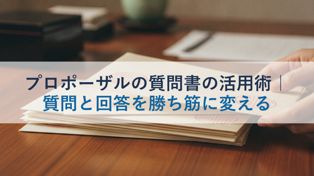 プロポーザルの質問書の活用術｜質問と回答を勝ち筋に変える