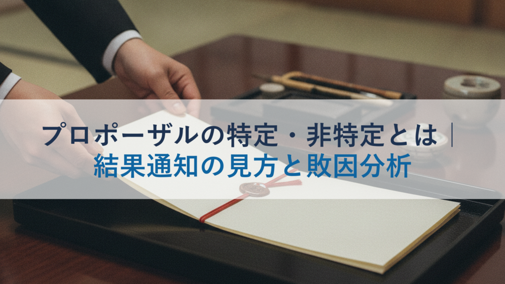 プロポーザルの特定・非特定とは｜結果通知の見方と敗因分析