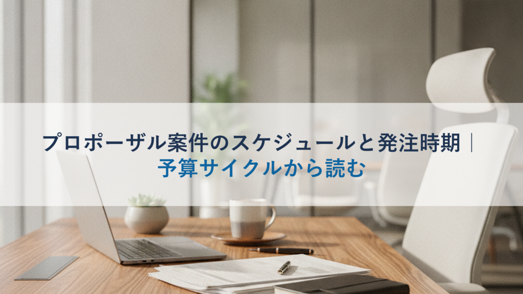 プロポーザル案件のスケジュールと発注時期｜予算サイクルから読む