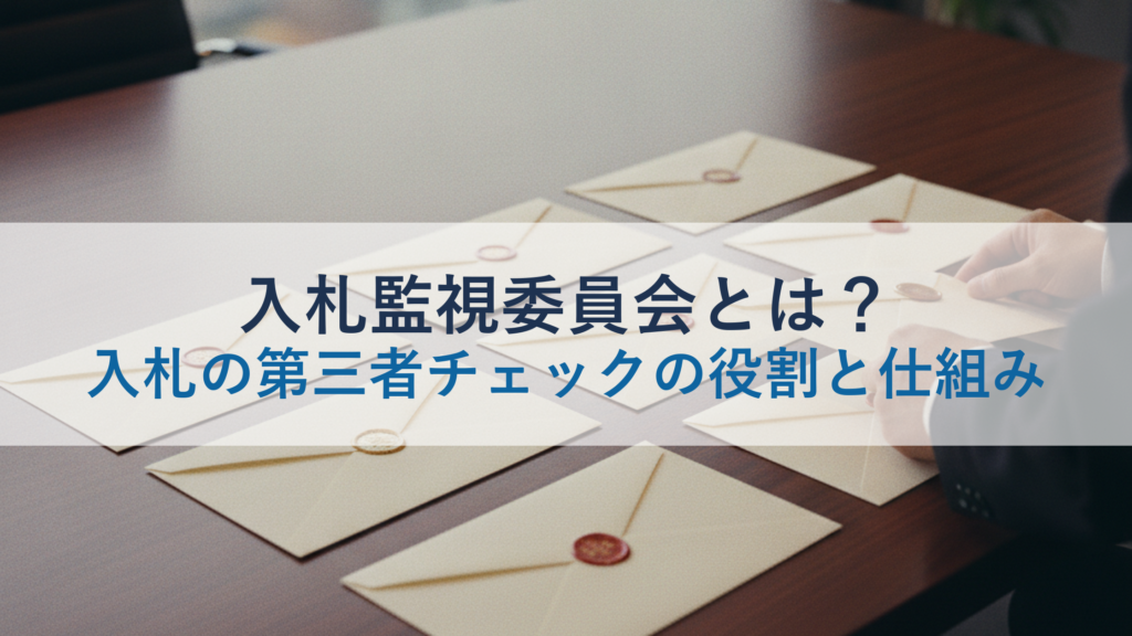 入札監視委員会とは？入札の第三者チェックの役割と仕組み