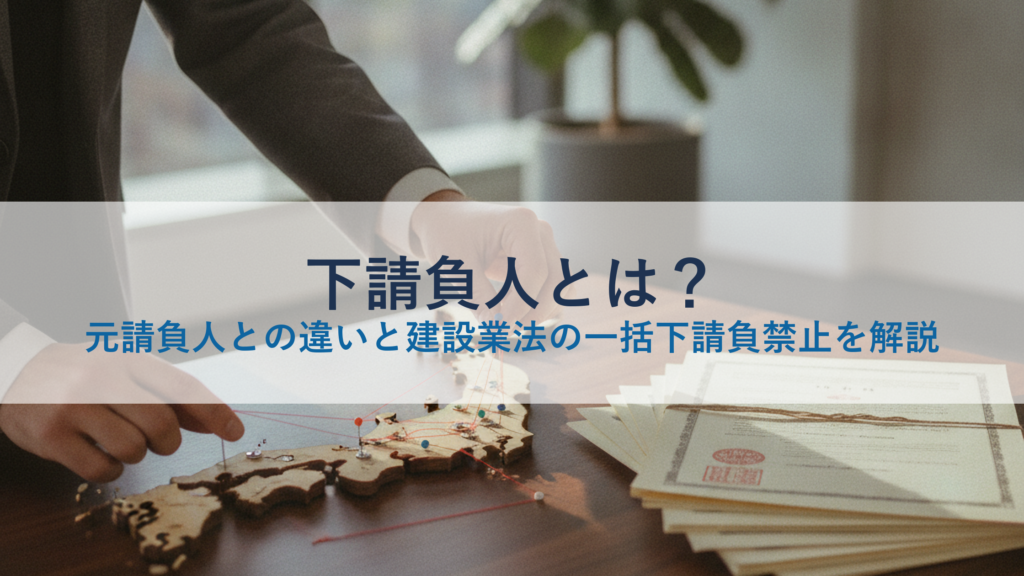 下請負人とは？元請負人との違いと建設業法の一括下請負禁止を解説