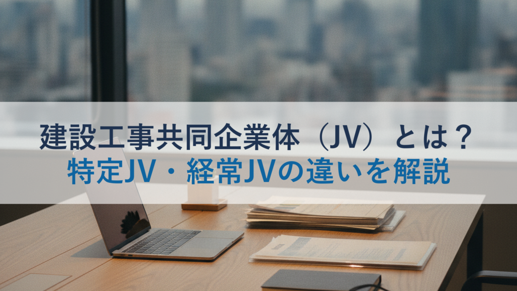 建設工事共同企業体（JV）とは？特定JV・経常JVの違いを解説