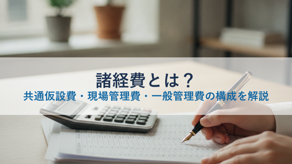 諸経費とは？共通仮設費・現場管理費・一般管理費の構成を解説