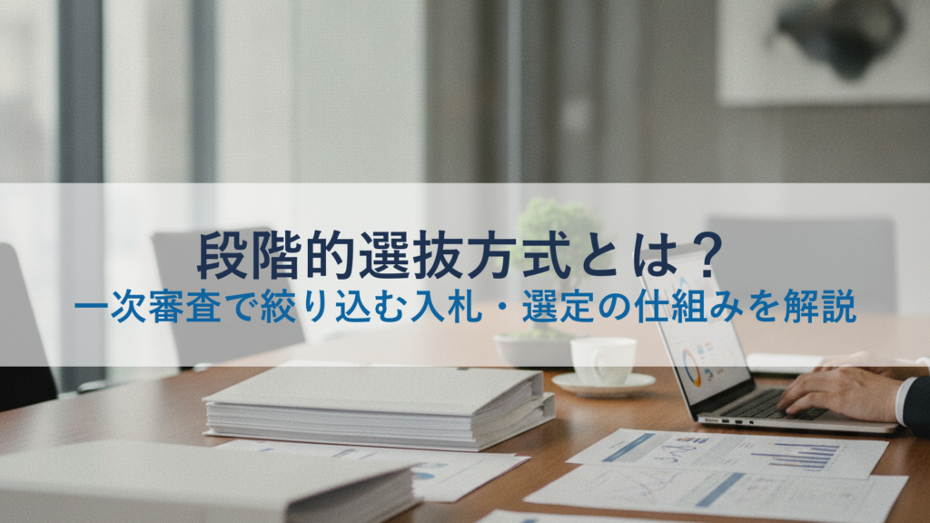 段階的選抜方式とは？一次審査で絞り込む入札・選定の仕組みを解説