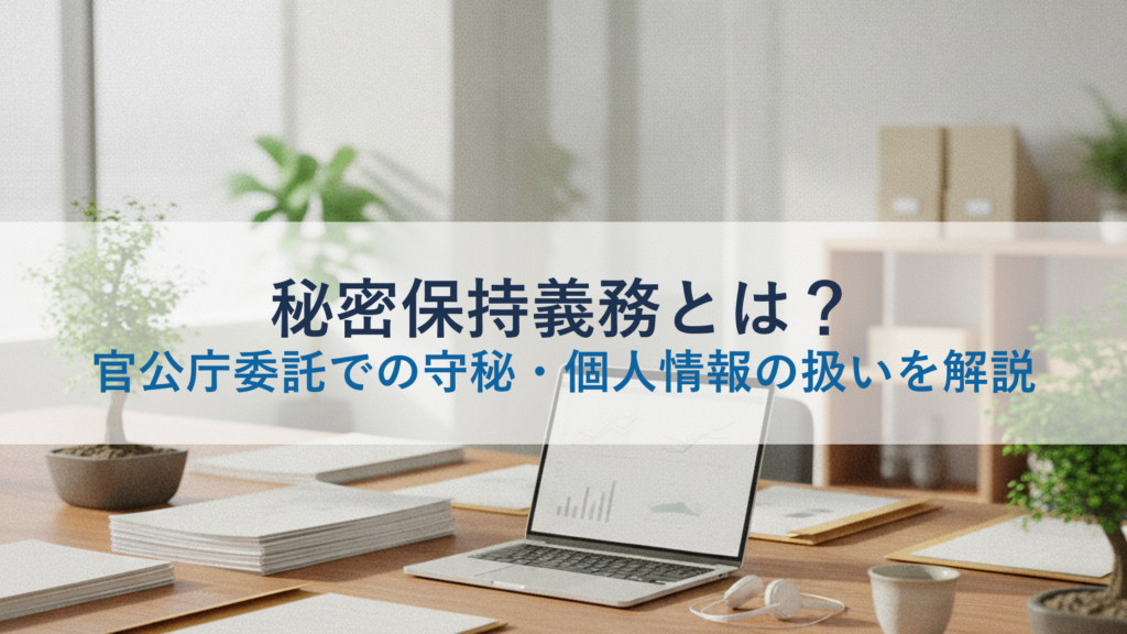 秘密保持義務とは？官公庁委託での守秘・個人情報の扱いを解説