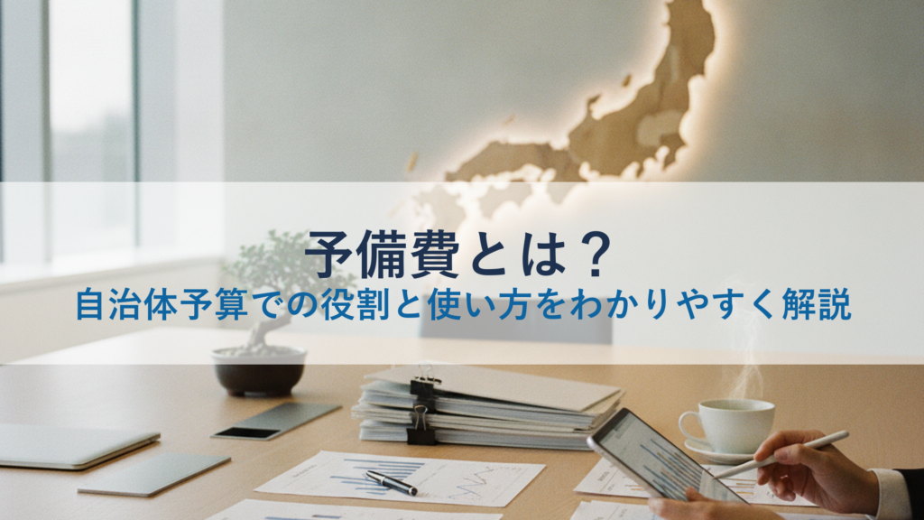 予備費とは？自治体予算での役割と使い方をわかりやすく解説