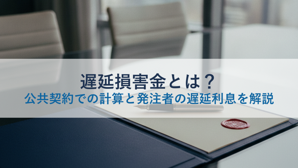 遅延損害金とは？公共契約での計算と発注者の遅延利息を解説