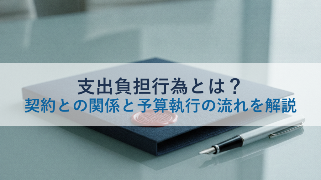 支出負担行為とは？契約との関係と予算執行の流れを解説