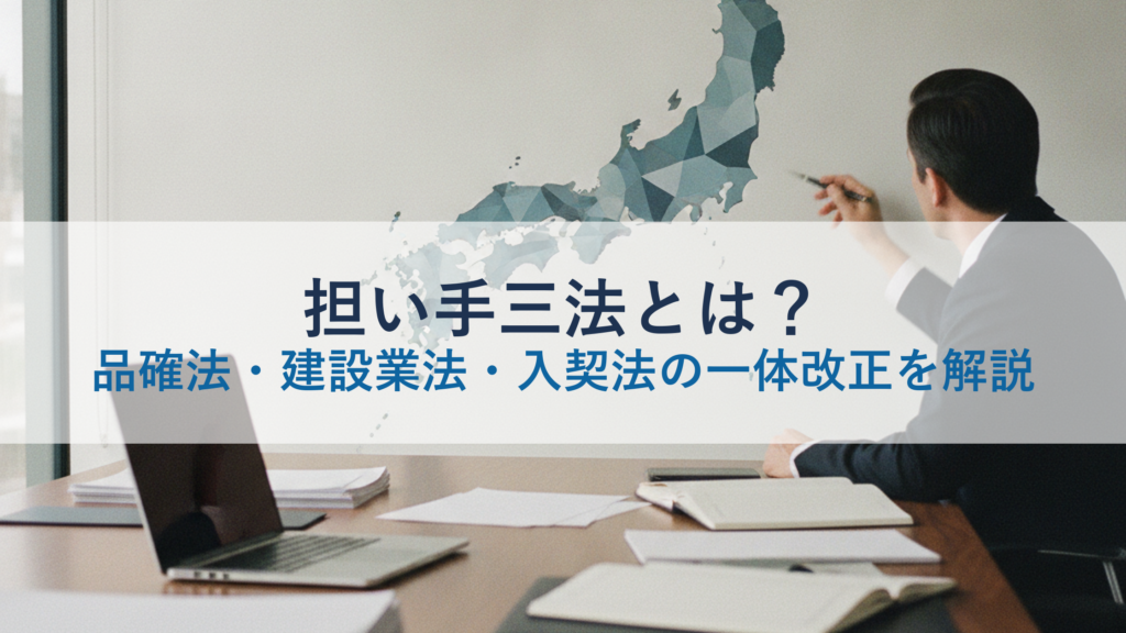 担い手三法とは？品確法・建設業法・入契法の一体改正を解説