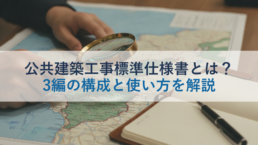 公共建築工事標準仕様書とは？3編の構成と使い方を解説