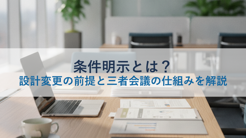 条件明示とは？設計変更の前提と三者会議の仕組みを解説