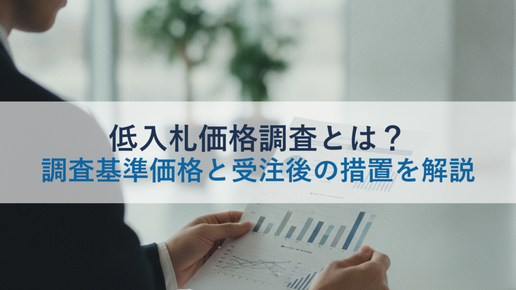 低入札価格調査とは？調査基準価格と受注後の措置を解説
