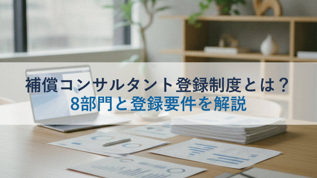 補償コンサルタント登録制度とは？8部門と登録要件を解説