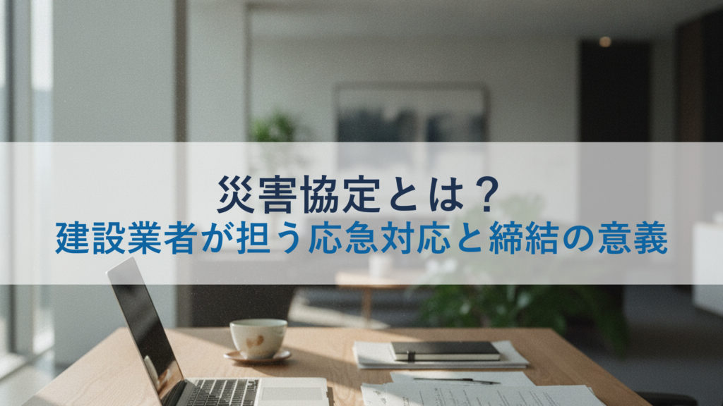 災害協定とは？建設業者が担う応急対応と締結の意義