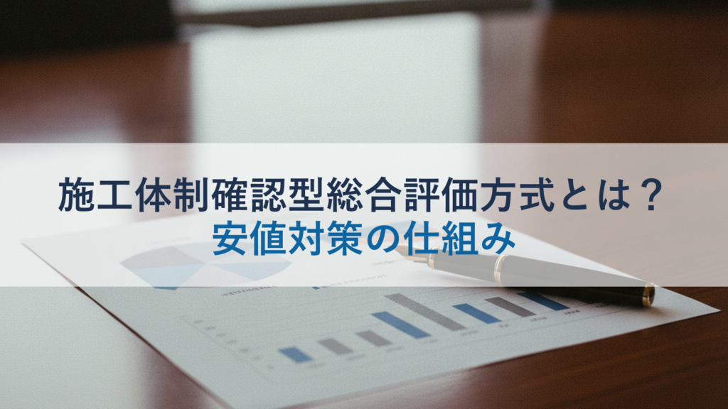 施工体制確認型総合評価方式とは？安値対策の仕組み