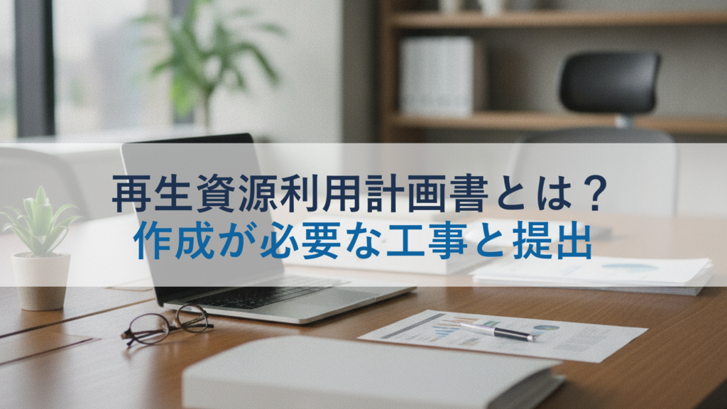 再生資源利用計画書とは？作成が必要な工事と提出